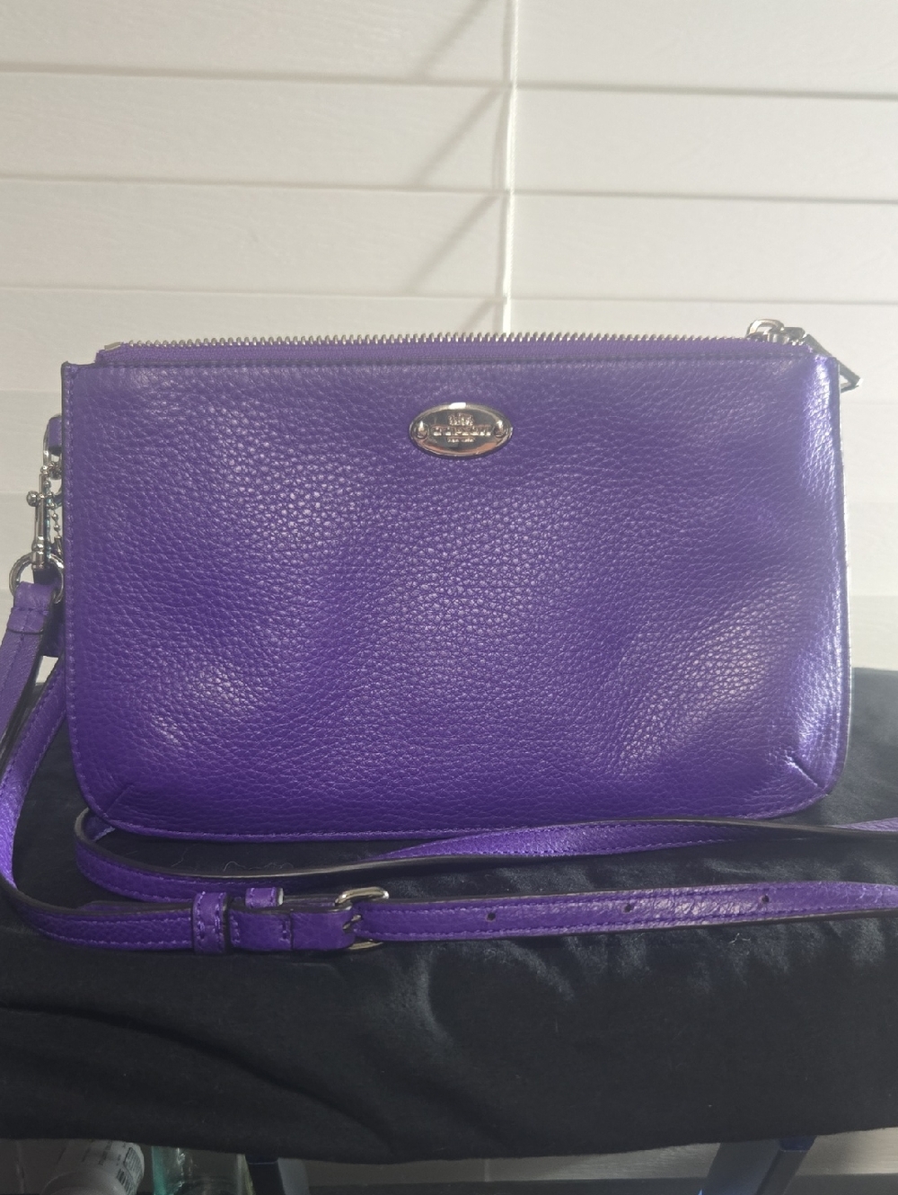 Coach Purple Pebbled Leather Crossbody